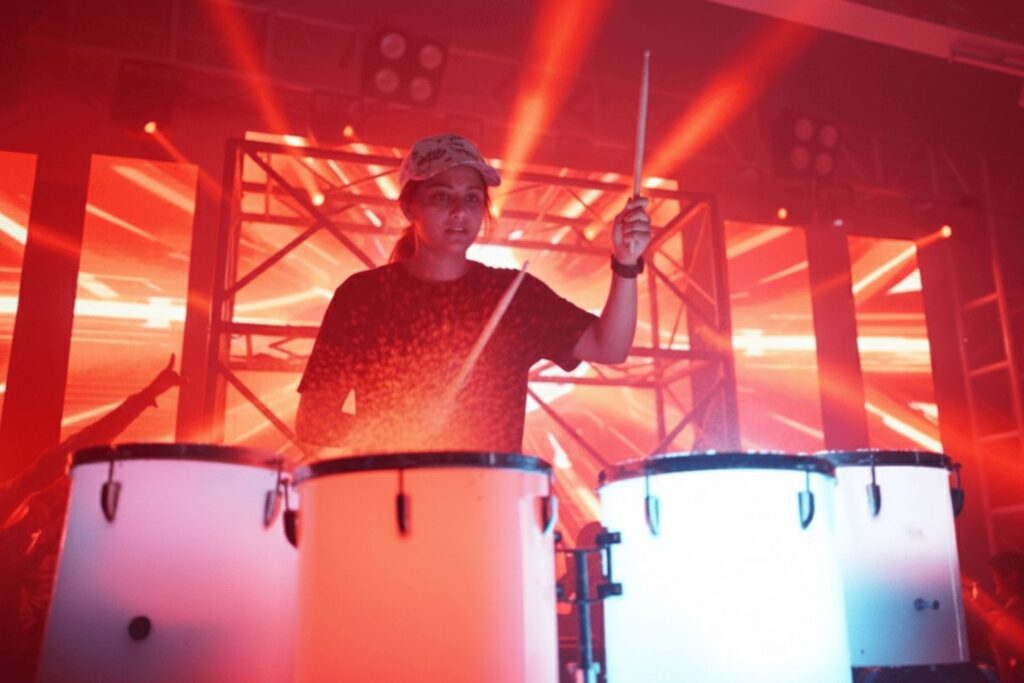 LED Liquid Drummer performing water drumming show in Goa for weddings, product launch , corporate event , and DJ parties
