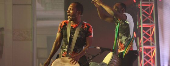 African drum circle artists performing live in Bangalore corporate event