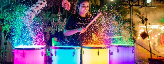 LED water drummers performing in Chennai Tamil Nadu